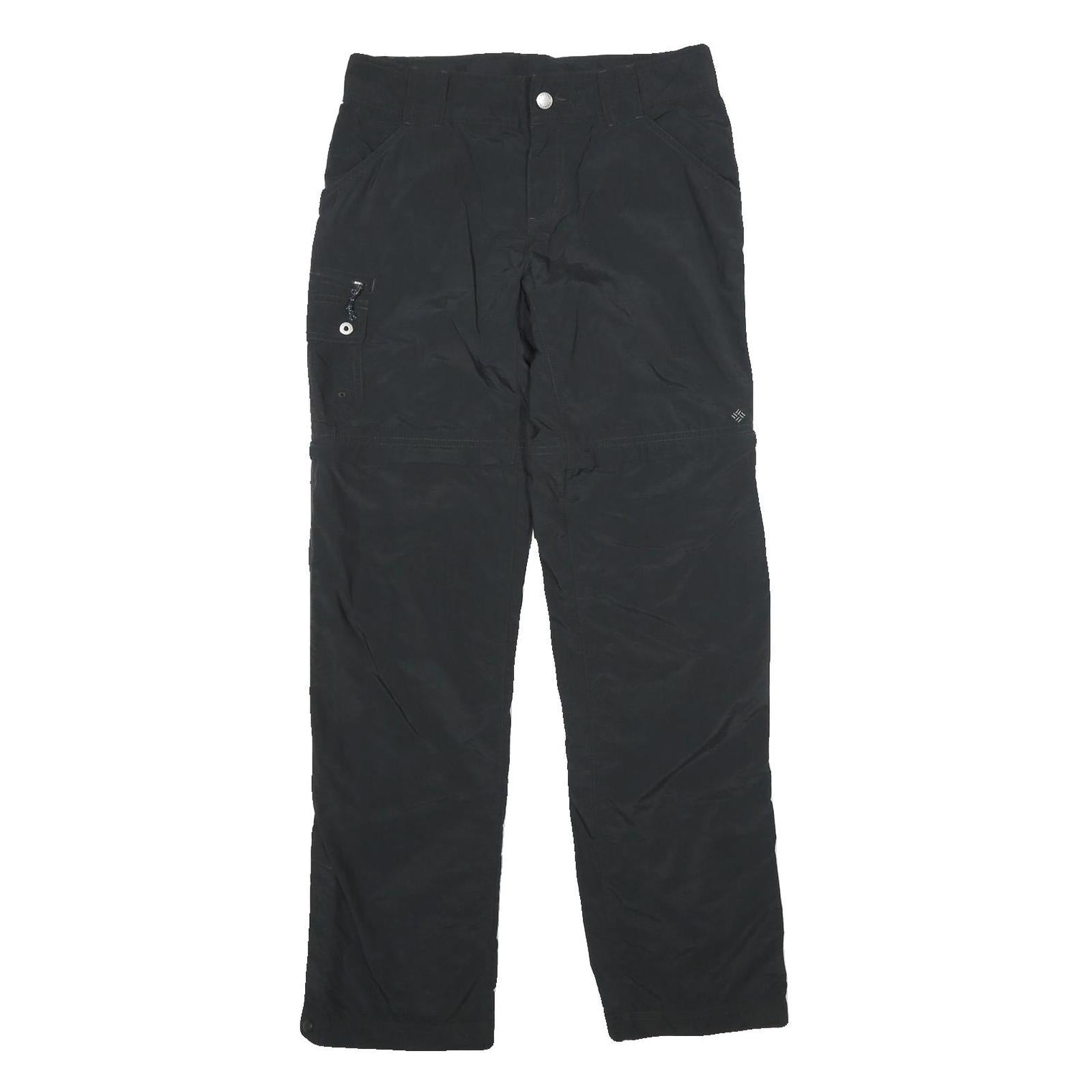 COLUMBIA Womens Black Regular Fit Straight Leg Trousers W30 L32 Outdoor Zip