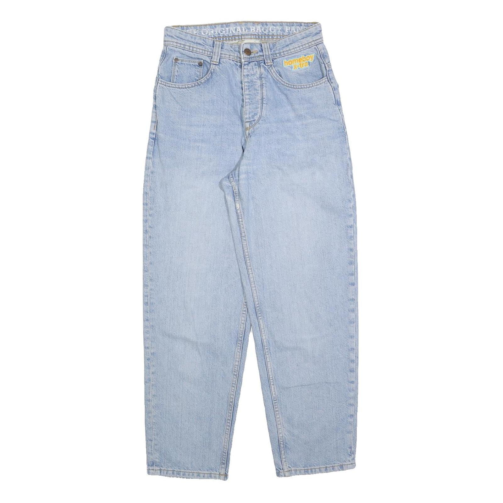 HOME BOY Womens Relaxed Light Blue Denim Jeans W26 L27 Original Baggy Pants