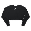 NIKE Womens Black Crew Neck S Crop Sweatshirt Air Logo Cotton Blend Casual