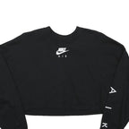 NIKE Womens Black Crew Neck S Crop Sweatshirt Air Logo Cotton Blend Casual