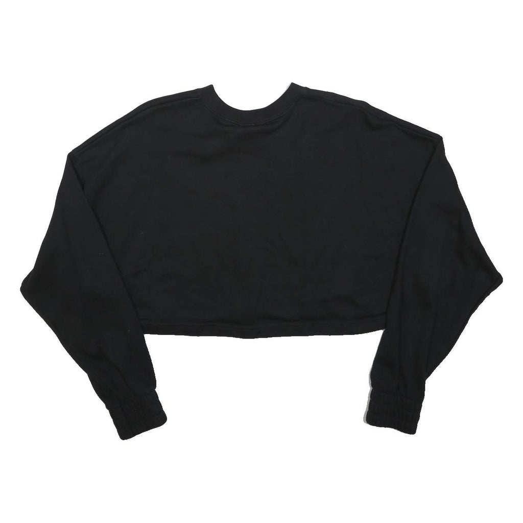 NIKE Womens Black Crew Neck S Crop Sweatshirt Air Logo Cotton Blend Casual
