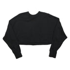 NIKE Womens Black Crew Neck S Crop Sweatshirt Air Logo Cotton Blend Casual