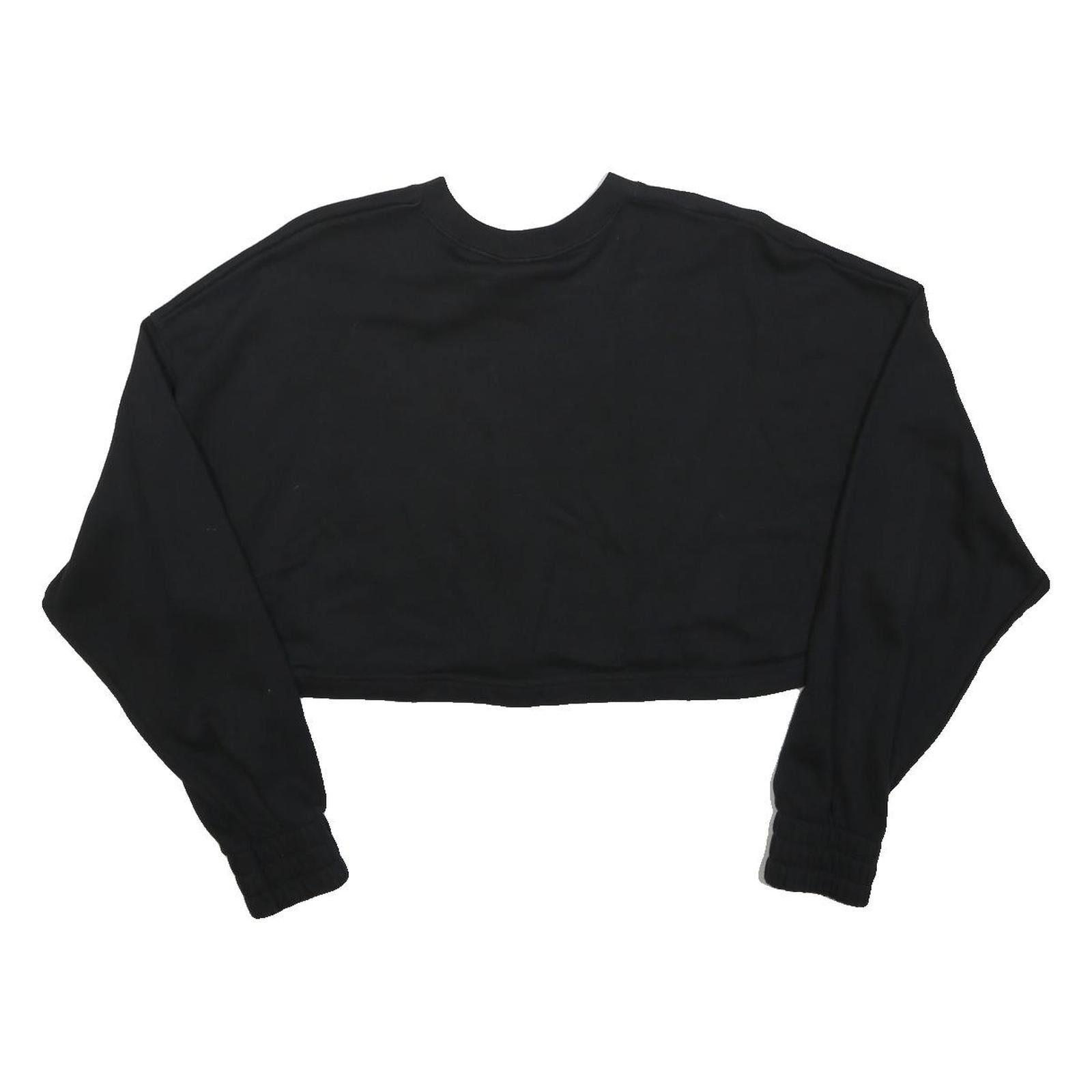 NIKE Womens Black Crew Neck S Crop Sweatshirt Air Logo Cotton Blend Casual