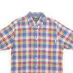 WOOLRICH Mens Blue Beige Red Check Shirt M Cotton Short Sleeve Casual