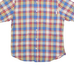 WOOLRICH Mens Blue Beige Red Check Shirt M Cotton Short Sleeve Casual