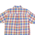 WOOLRICH Mens Blue Beige Red Check Shirt M Cotton Short Sleeve Casual