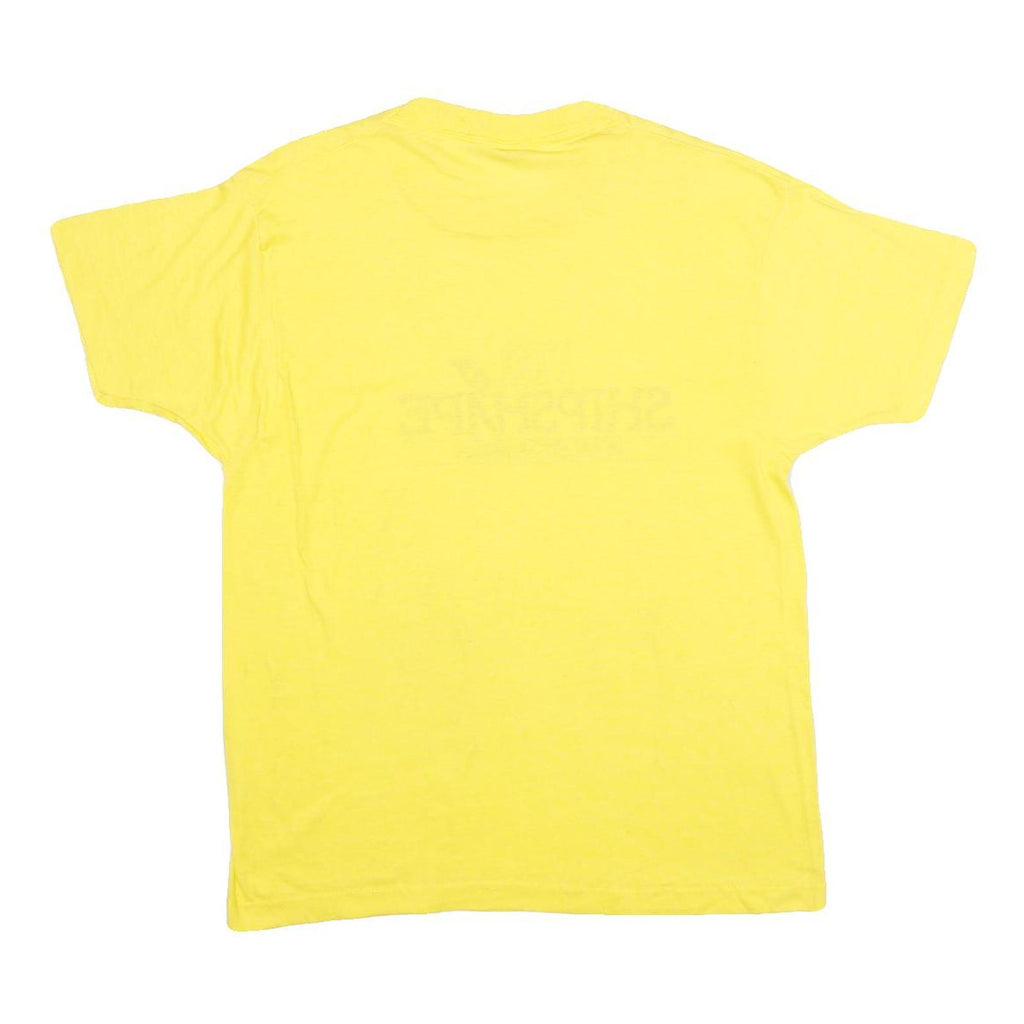 SCREEN STARS Mens Yellow Cotton Blend Regular Fit L Short Sleeve Crew Neck