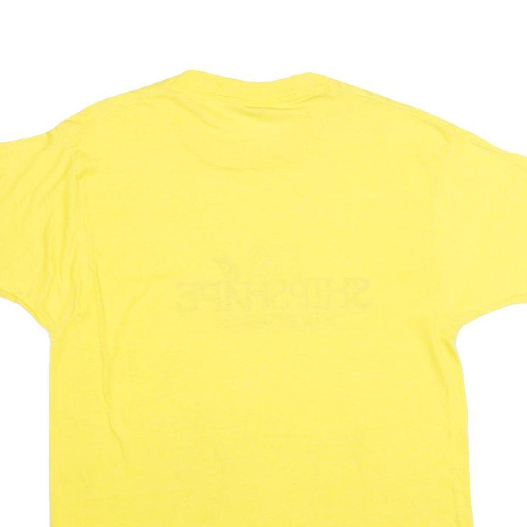 SCREEN STARS Mens Yellow Cotton Blend Regular Fit L Short Sleeve Crew Neck