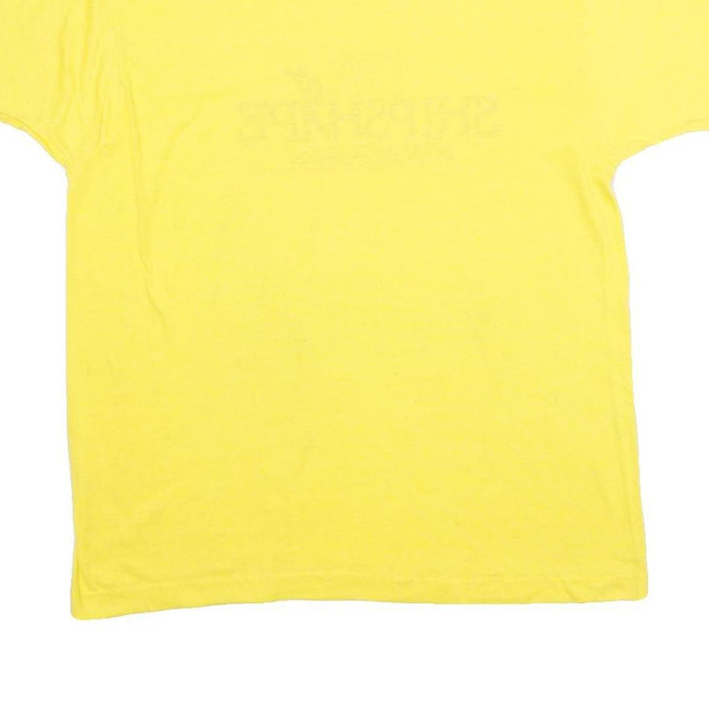 SCREEN STARS Mens Yellow Cotton Blend Regular Fit L Short Sleeve Crew Neck