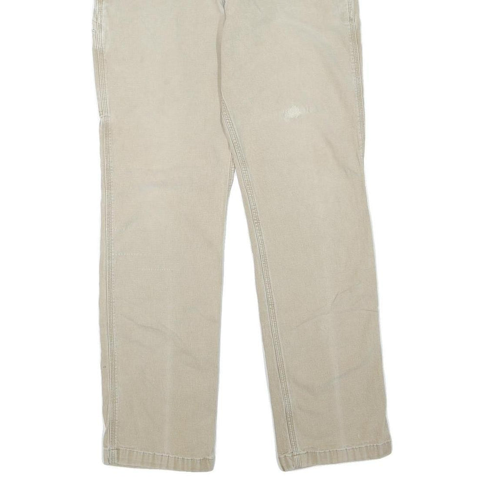CARHARTT Mens Cotton Blend Beige Regular Fit Straight Leg Trousers W34 L34