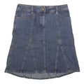 BNG & CO Womens Blue Denim Panelled Midi Cotton Blend Denim Skirt M Patch