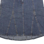BNG & CO Womens Blue Denim Panelled Midi Cotton Blend Denim Skirt M Patch