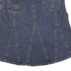 BNG & CO Womens Blue Denim Panelled Midi Cotton Blend Denim Skirt M Patch