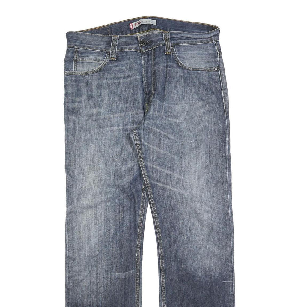 LEVI'S 506 Mens Regular Jeans Blue Denim W36 L34 Classic Cotton Zip
