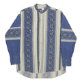 WRANGLER Mens Blue & Cream Pattern Shirt L Cotton Long Sleeve Button Casual