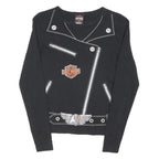 HARLEY DAVIDSON Womens Black Graphic Long Sleeve Crew Neck T-Shirt M