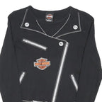 HARLEY DAVIDSON Womens Black Graphic Long Sleeve Crew Neck T-Shirt M