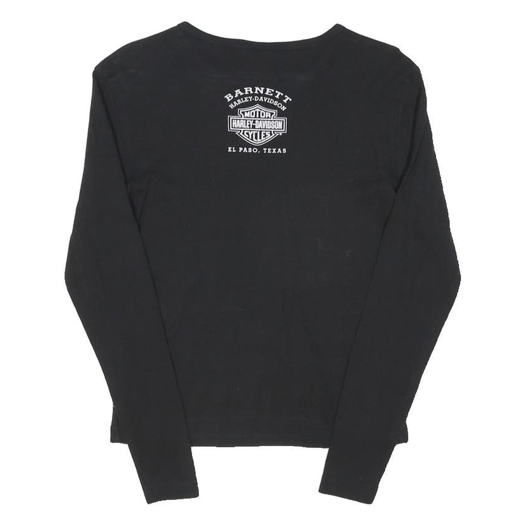 HARLEY DAVIDSON Womens Black Graphic Long Sleeve Crew Neck T-Shirt M