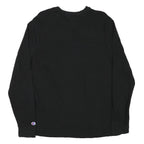 CHAMPION Mens Black Long Sleeve Crew Neck Cotton Blend T-Shirt L