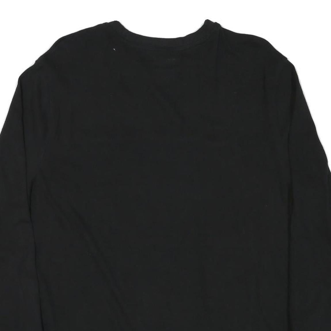 CHAMPION Mens Black Long Sleeve Crew Neck Cotton Blend T-Shirt L