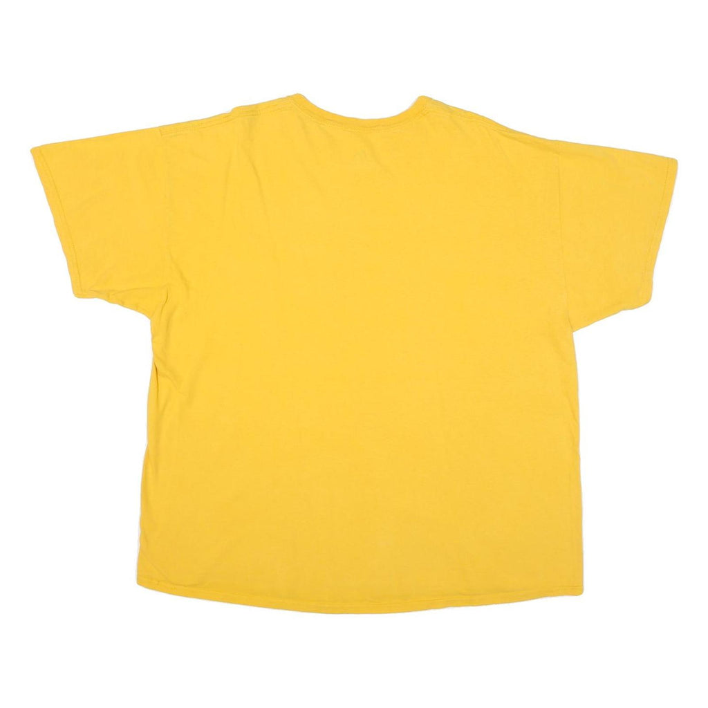 MAJESTIC Mens Yellow Oakland Athletics Graphic T-Shirt 2XL Short Sleeve Crew