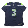 NFL Womens Navy & Green Seattle Seahawks T-Shirt L Short Sleeve V-Neck Wilson