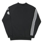 ADIDAS Mens Black Crew Neck XS Cotton Blend Sweatshirt Three Stripes Logo