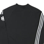 ADIDAS Mens Black Crew Neck XS Cotton Blend Sweatshirt Three Stripes Logo