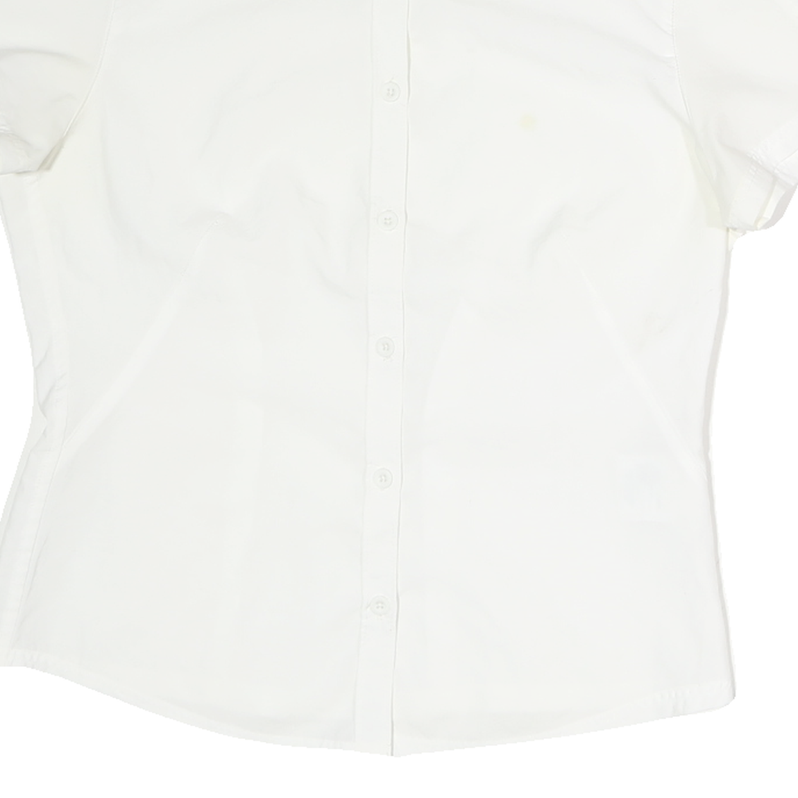 NIKE Womens White Shirt M Cotton Short Sleeve Button Down Casual