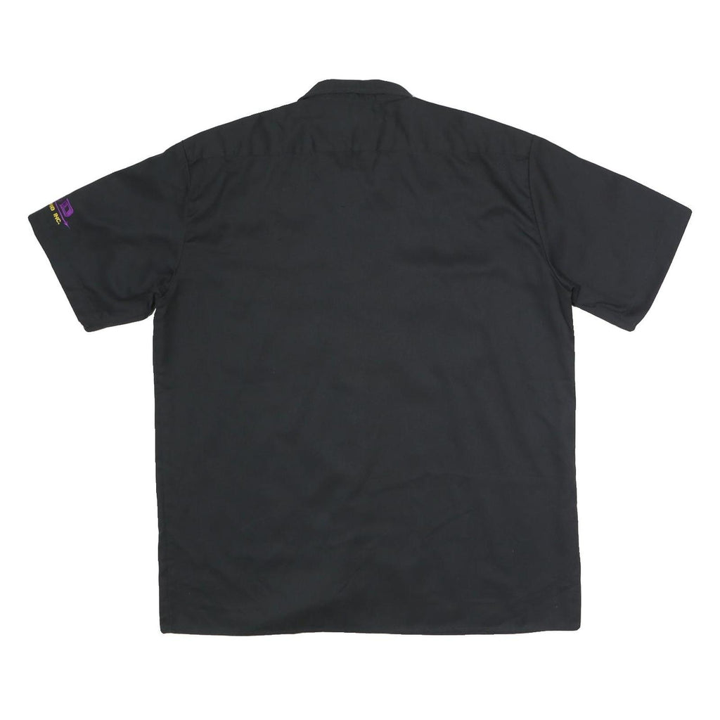 DICKIES Mens Black L Workwear Short Sleeve Shirt Cotton Polyester Blend