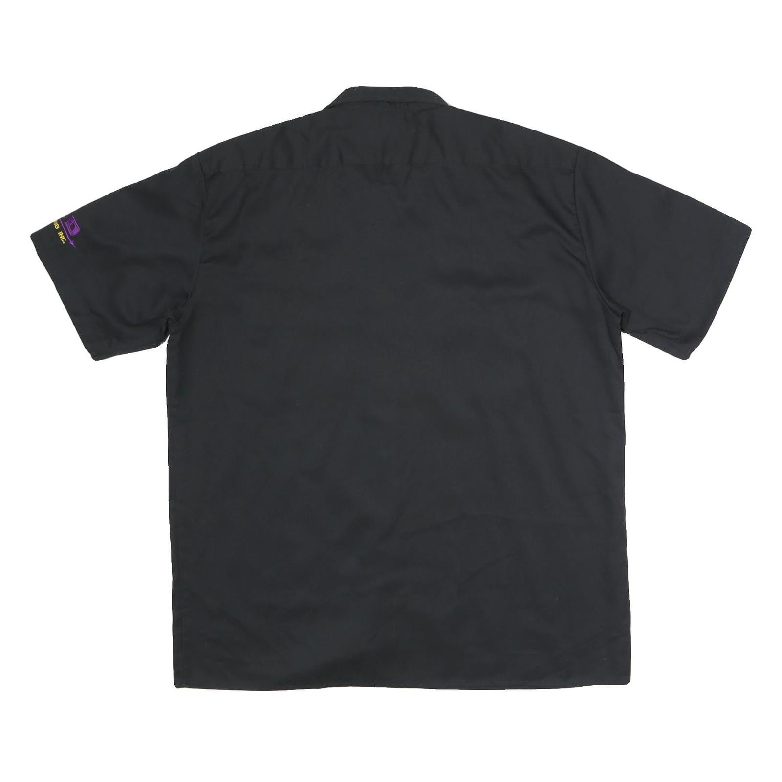 DICKIES Mens Black L Workwear Short Sleeve Shirt Cotton Polyester Blend