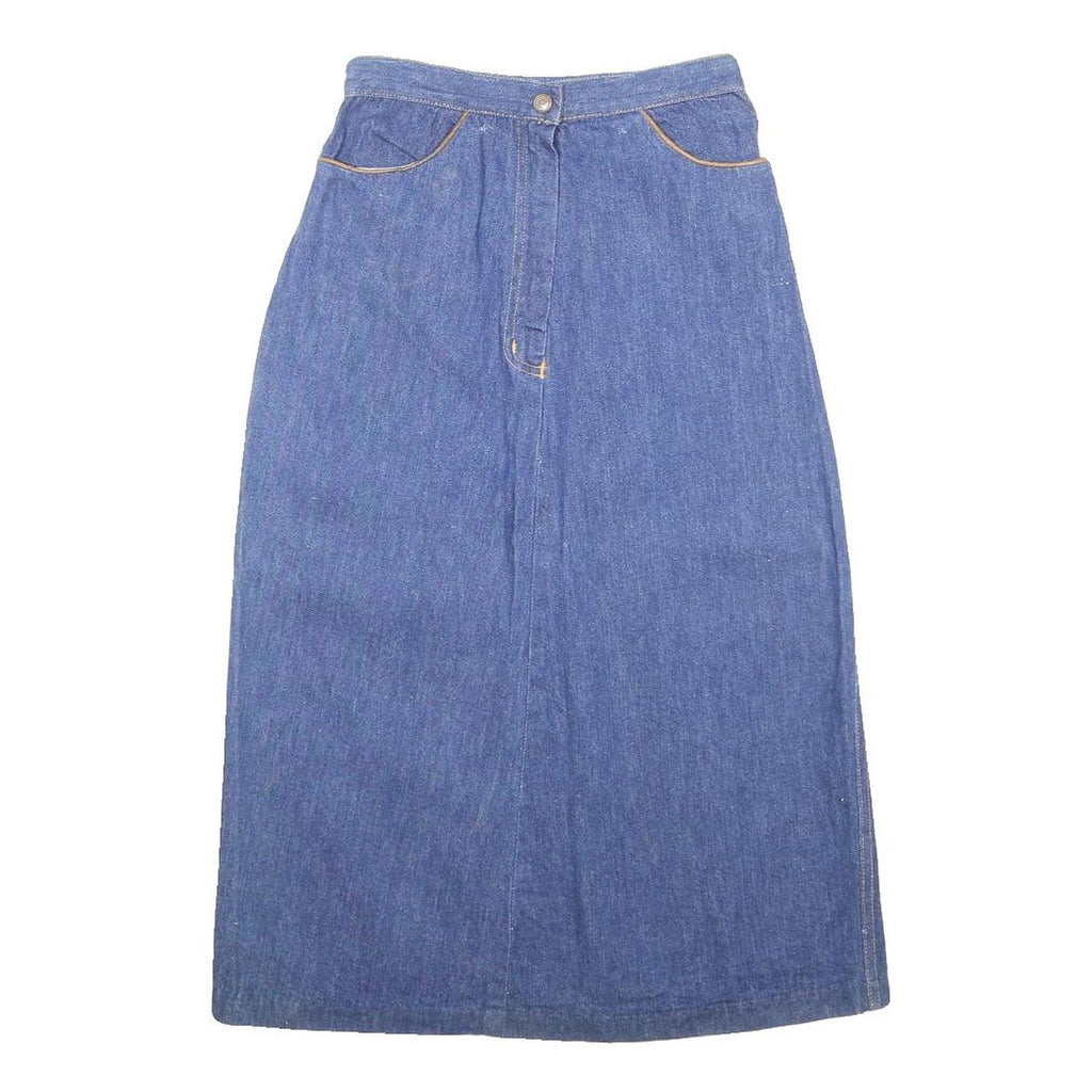 JC PENNEY Womens Blue Denim Midi Cotton Pencil Skirt Size S Casual Everyday
