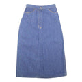 JC PENNEY Womens Blue Denim Midi Cotton Pencil Skirt Size S Casual Everyday