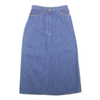 JC PENNEY Womens Blue Denim Midi Cotton Pencil Skirt Size S Casual Everyday
