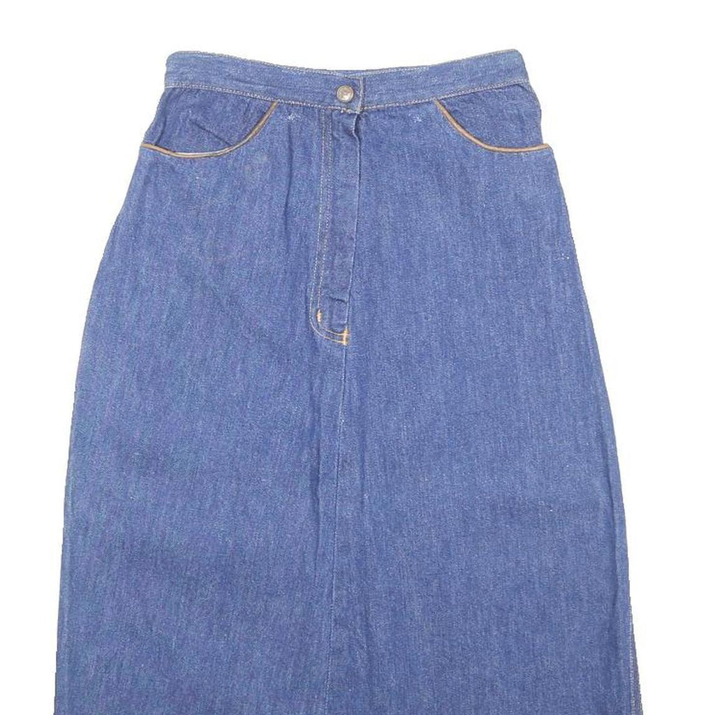 JC PENNEY Womens Blue Denim Midi Cotton Pencil Skirt Size S Casual Everyday