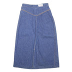 JC PENNEY Womens Blue Denim Midi Cotton Pencil Skirt Size S Casual Everyday