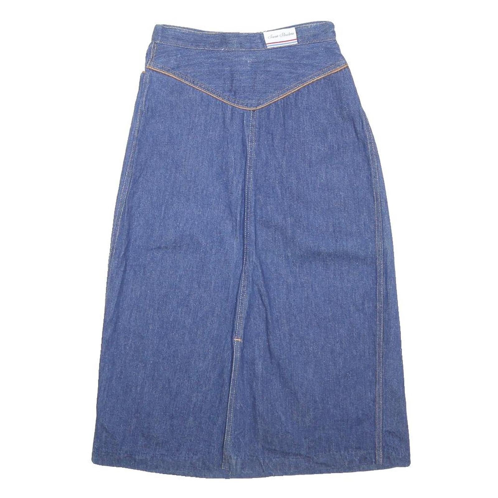 JC PENNEY Womens Blue Denim Midi Cotton Pencil Skirt Size S Casual Everyday