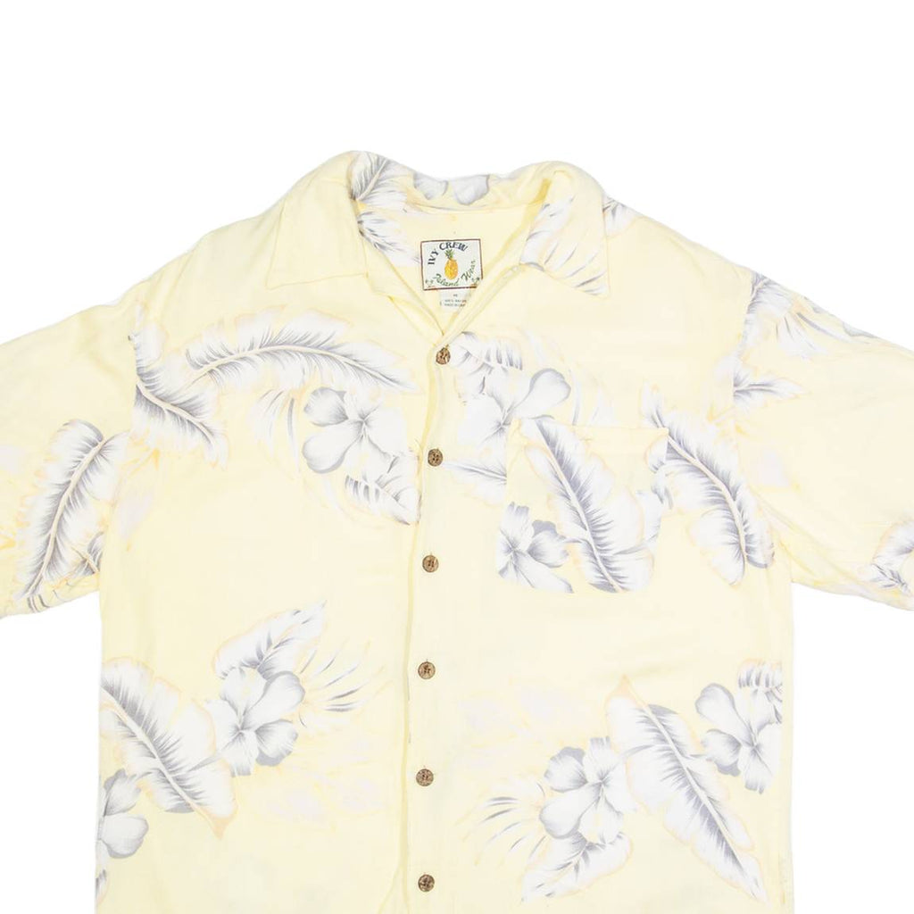 IVY CREW Mens Hawaiian Shirt Yellow Floral M
