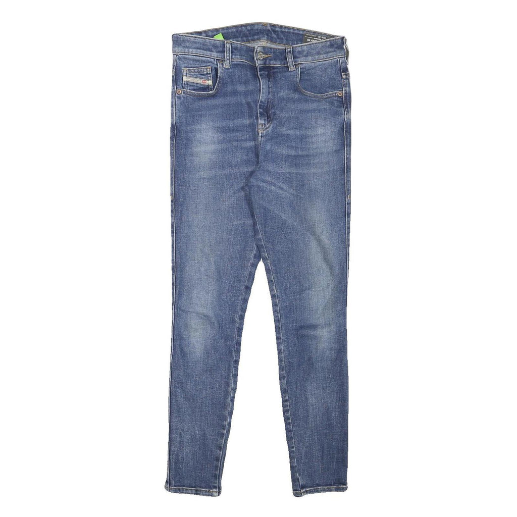 DIESEL Womens Slim Blue Denim Medium Wash Jeans W27 L27 Slim Fit Zip Closure