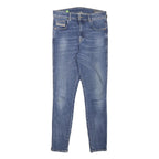 DIESEL Womens Slim Blue Denim Medium Wash Jeans W27 L27 Slim Fit Zip Closure