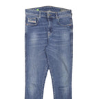 DIESEL Womens Slim Blue Denim Medium Wash Jeans W27 L27 Slim Fit Zip Closure