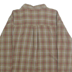 CHAPS Mens Beige & Red Checked Cotton Shirt 2XL Casual Long Sleeve Button-Up