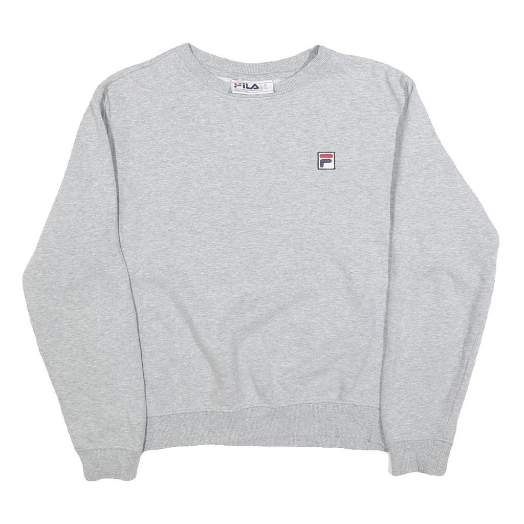FILA Mens Grey Cotton Blend Crew Neck Sweatshirt M Classic Logo Pullover