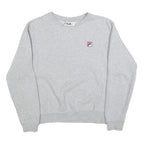 FILA Mens Grey Cotton Blend Crew Neck Sweatshirt M Classic Logo Pullover