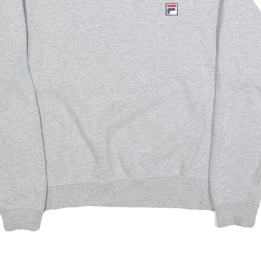 FILA Mens Grey Cotton Blend Crew Neck Sweatshirt M Classic Logo Pullover