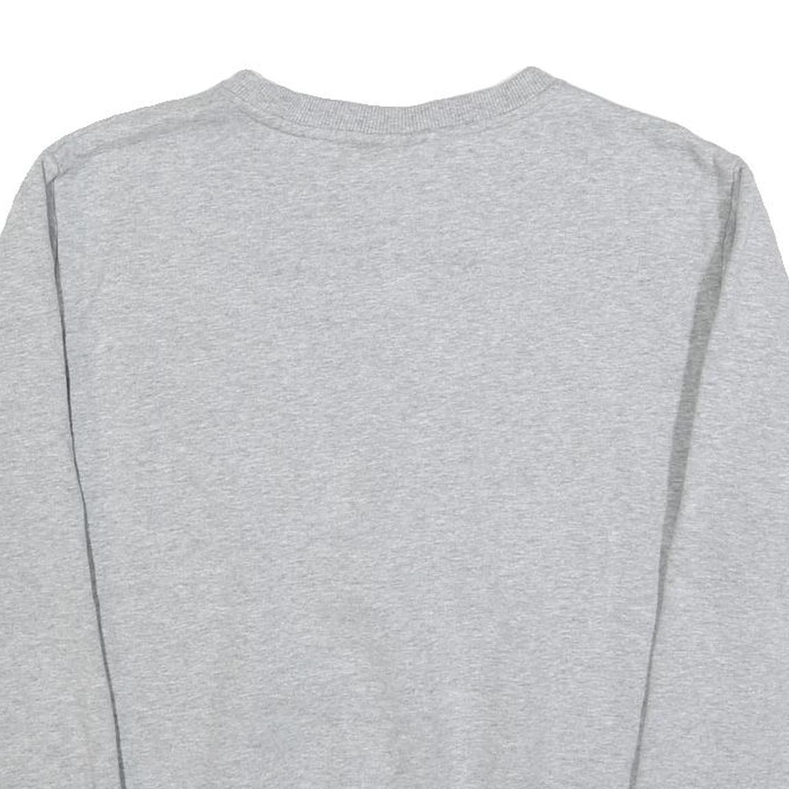 FILA Mens Grey Cotton Blend Crew Neck Sweatshirt M Classic Logo Pullover