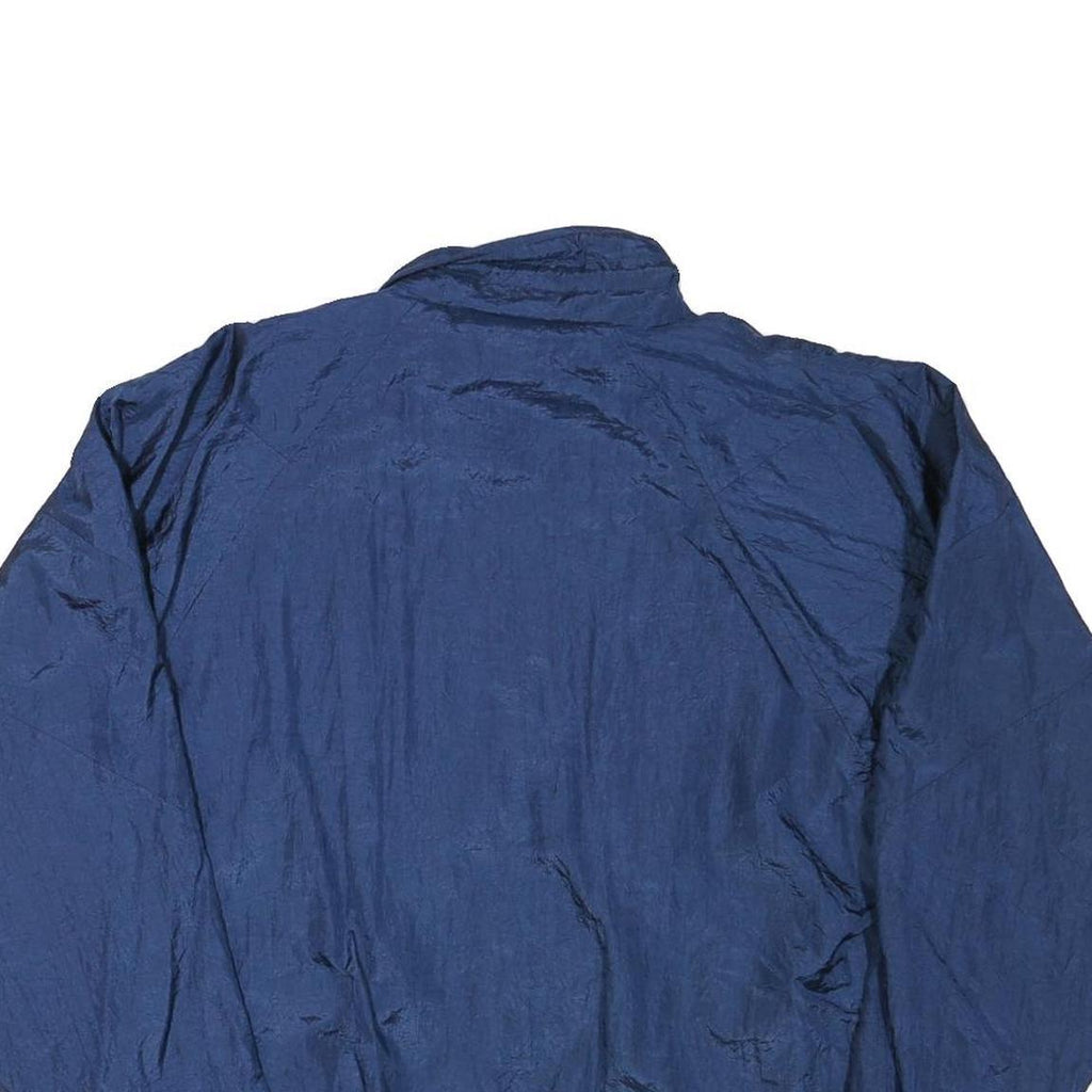 SANTIAGO Mens Blue Polyester Blend Zip Jacket L Plain Lightweight Windbreaker