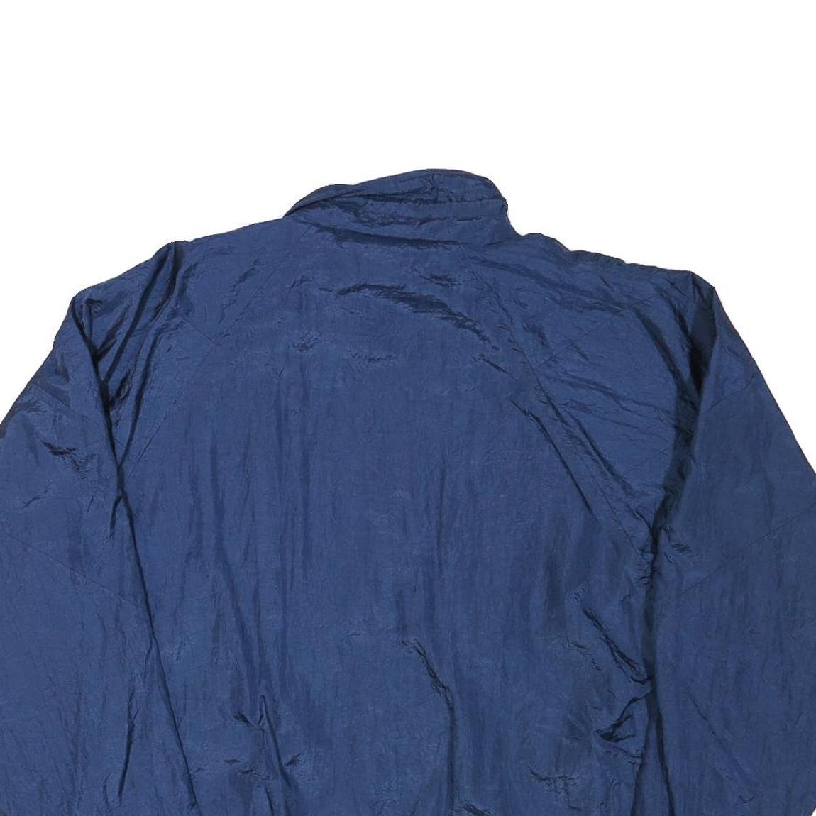 SANTIAGO Mens Blue Polyester Blend Zip Jacket L Plain Lightweight Windbreaker