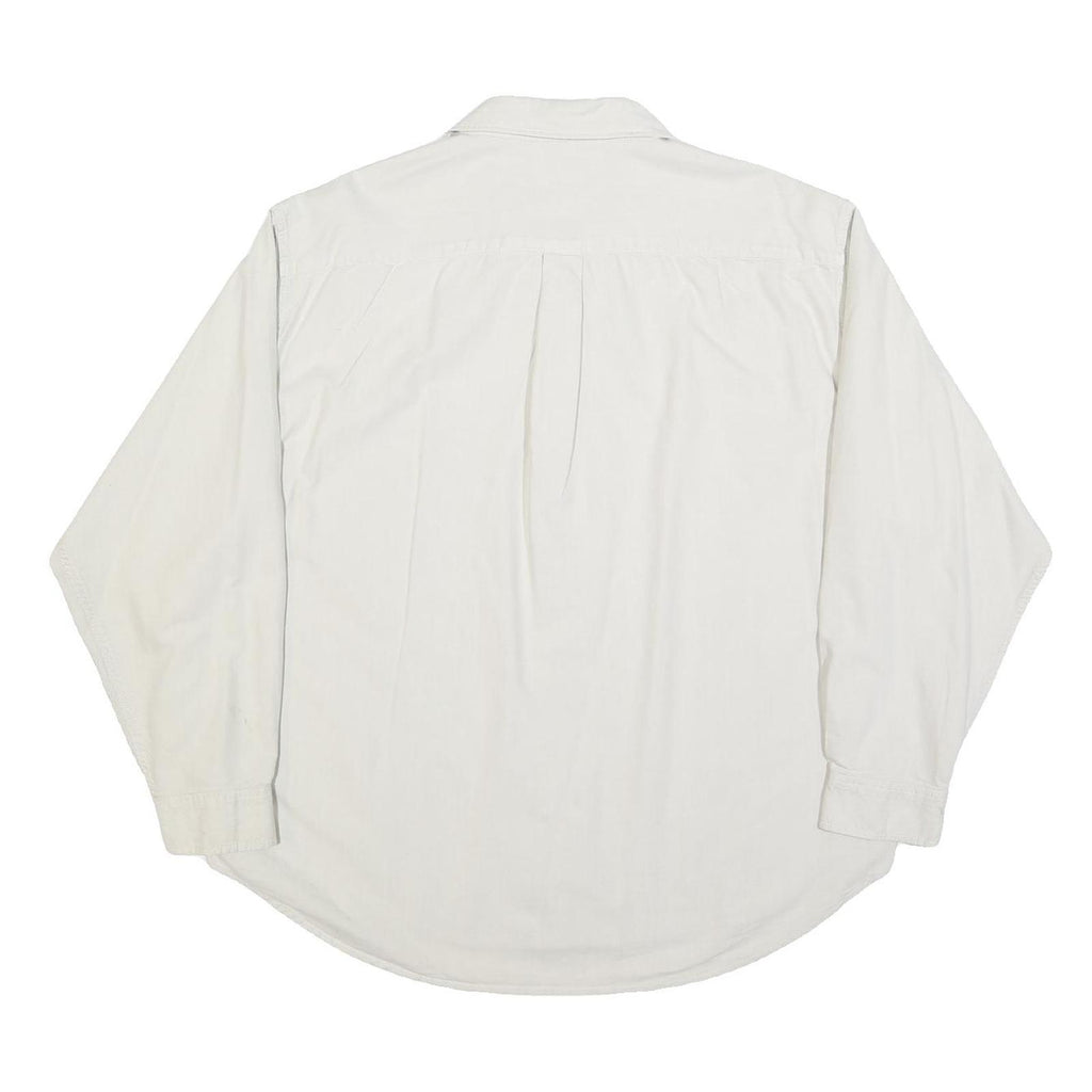 RALPH LAUREN POLO JEANS COMPANY Mens White Cotton Blend Shirt L Casual Long