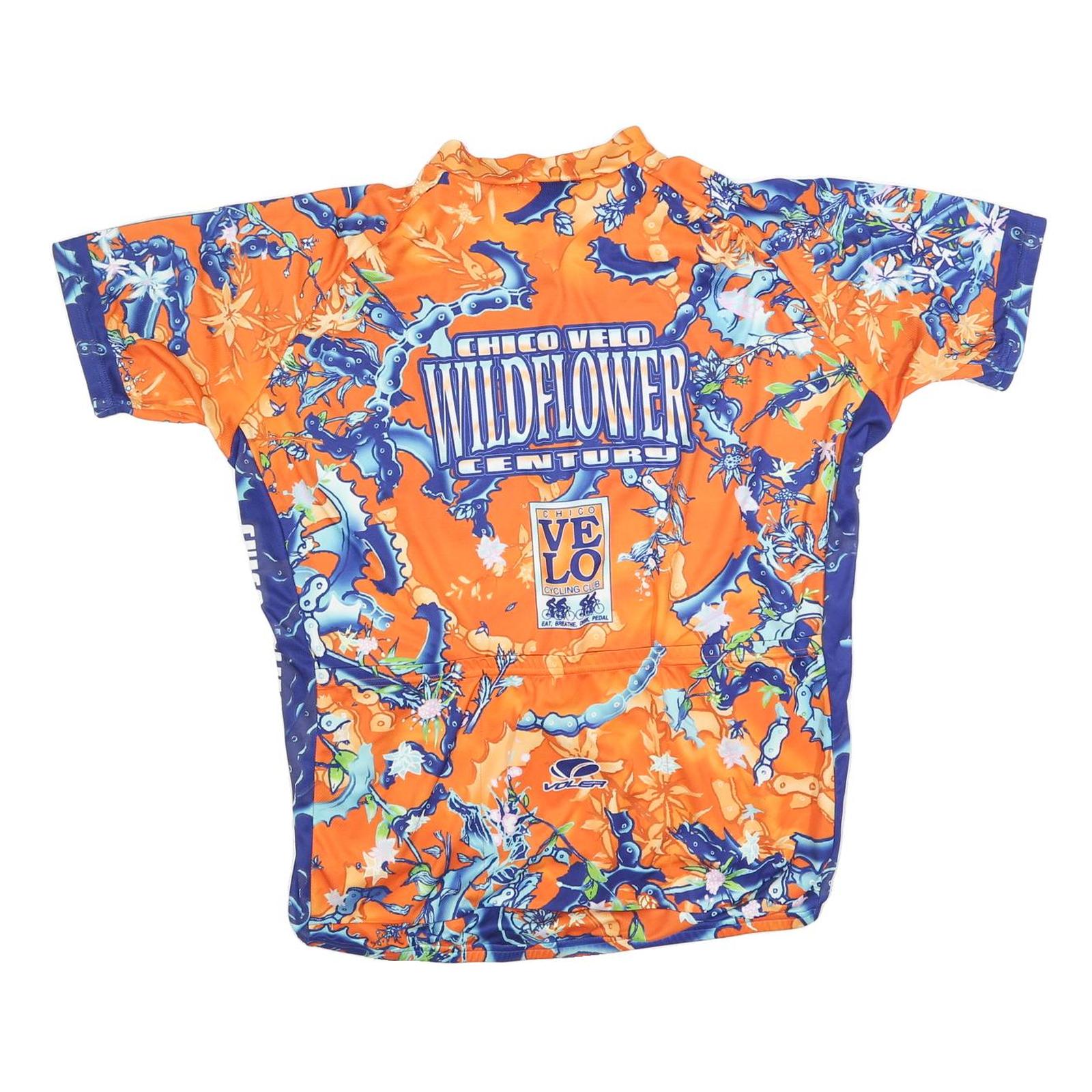 VOLER Mens Orange & Blue Wildflower Century Cycling T-Shirt 3XL Short Sleeve